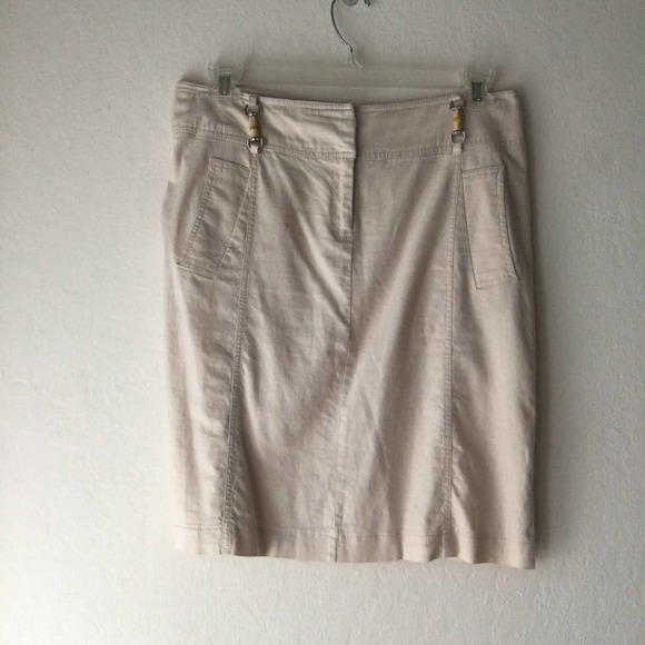 Ny & Co Safari 2 Piece Vest and Skirt Set Size Large Beige - Picture 9 of 10